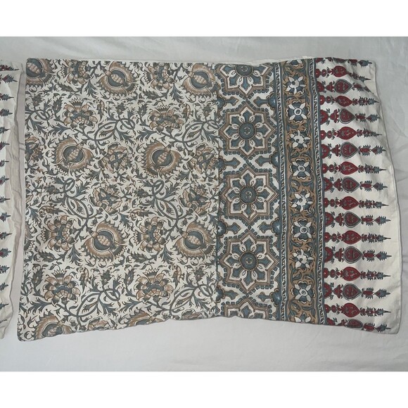 Pottery Barn Selena Kalamkari King Size Cotton Duvet Cover & Two Standard Shams - Picture 11 of 13